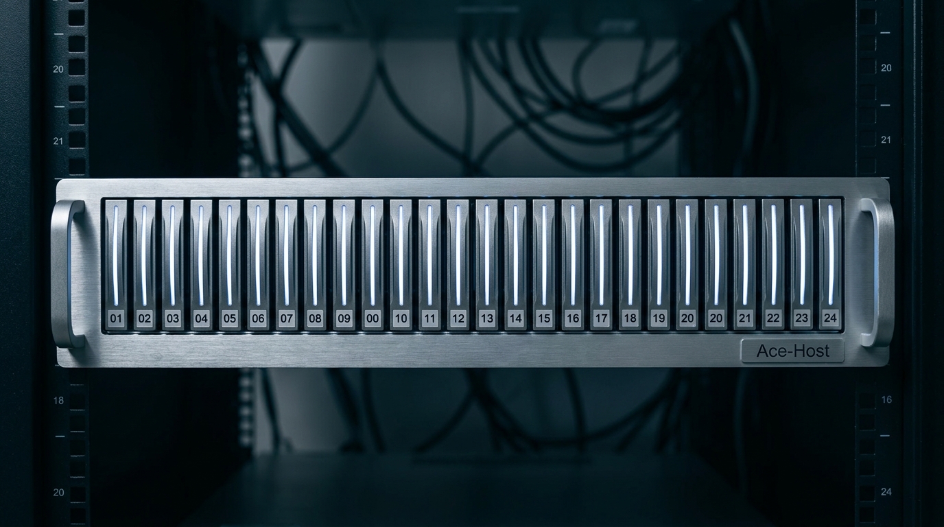 Rack-mounted server hardware — the infrastructure behind Ace-Host™